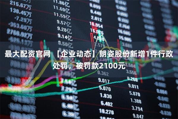最大配资官网 【企业动态】朗姿股份新增1件行政处罚，被罚款2100元